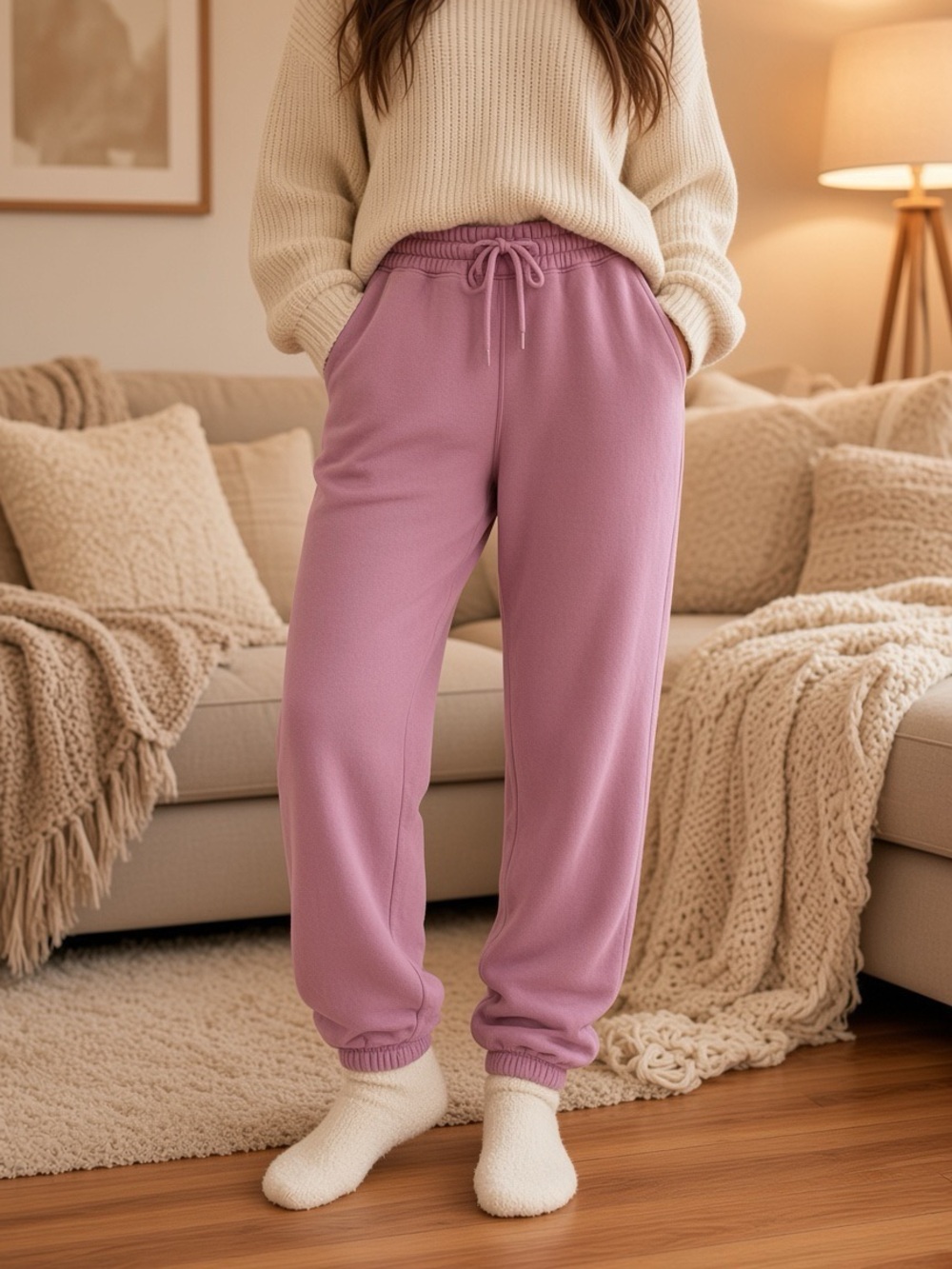 Abercrombie & Fitch Soft AF Fleece Sweatpants – Purplish/Pink, Size Small
